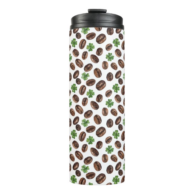 Garrafa Térmica Irish Coffee Beans and Shamrocks Funny Design (Frente)