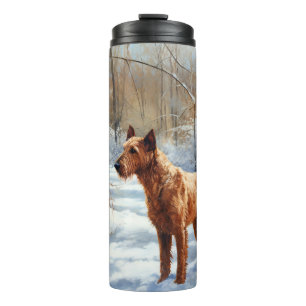 Garrafa Térmica Irish Terrier Deixe Nevar Natal