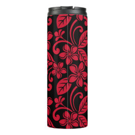 Garrafa Térmica ISLAND PLUMERIA (preto e vermelho)Tumbler térmico
