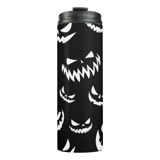 Garrafa Térmica Jack O Lanterna Pumpkin Rosto Preto e Branco (Frente)