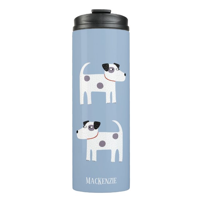 Garrafa Térmica Jack Russell Terrier Dogs Nome Personalizado (Frente)