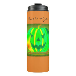 Garrafa Térmica Jack verde o Dia das Bruxas o'lantern Thunder_Cove