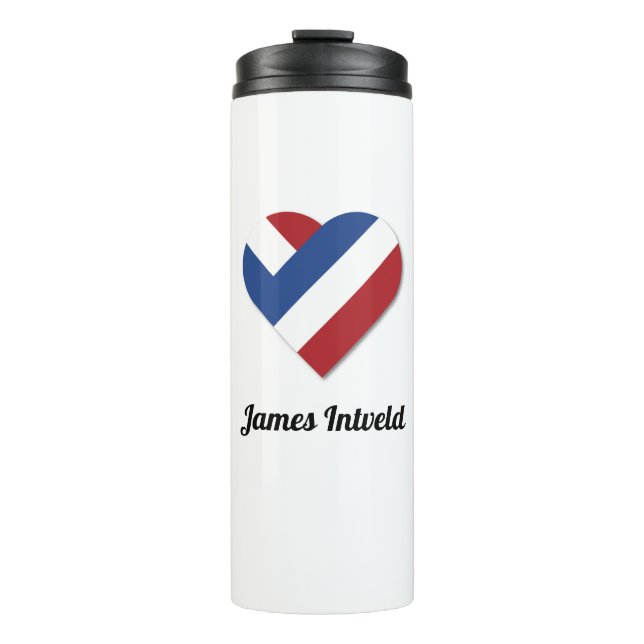 Garrafa Térmica James Intveld com a bandeira do coração dos Países (Frente)