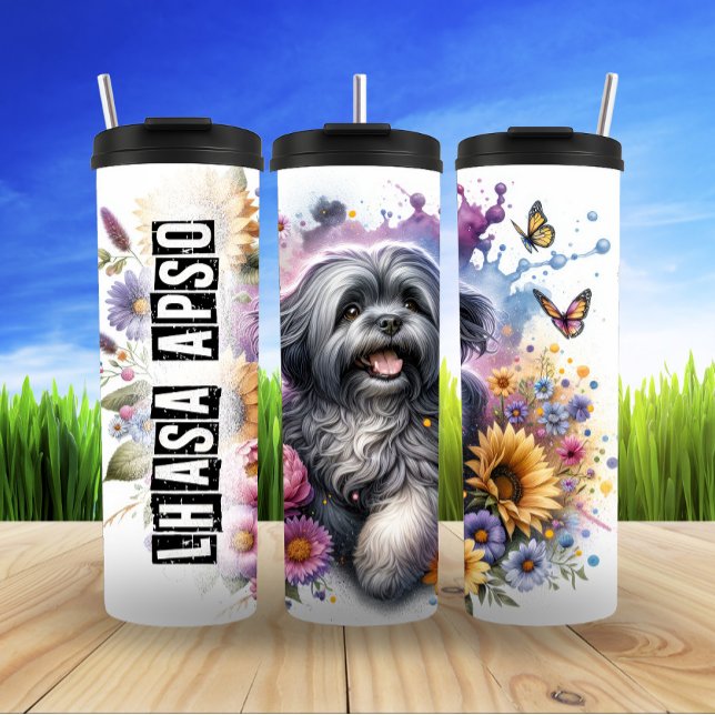 Garrafa Térmica Jardim Cheerful de Lhasa Apso (Criador carregado)