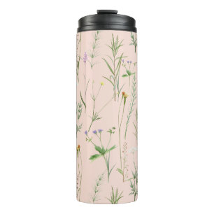 Garrafa Térmica Jardim de ervas daninhas Elegante - Creme