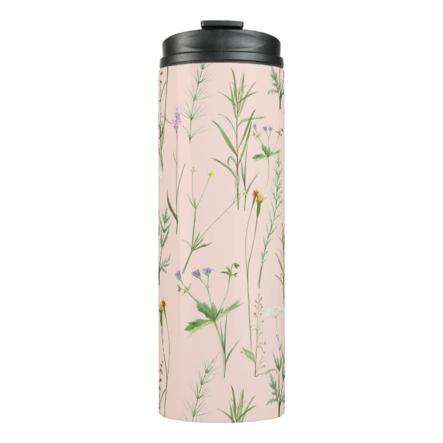 Garrafa Térmica Jardim de ervas daninhas Elegante - Creme (Frente)