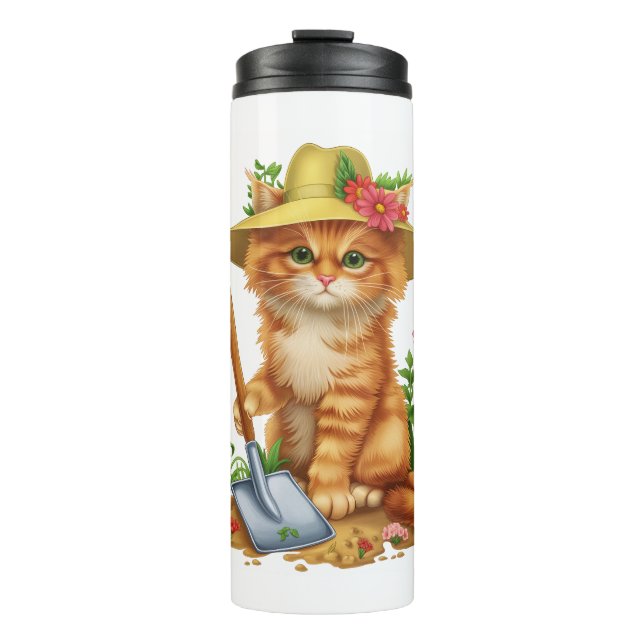 Garrafa Térmica Jardinagem com Gatos (Frente)