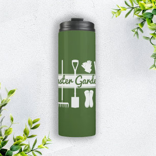 Garrafa Térmica Jardineiro Mestre Floresta Verde Moderno Simples