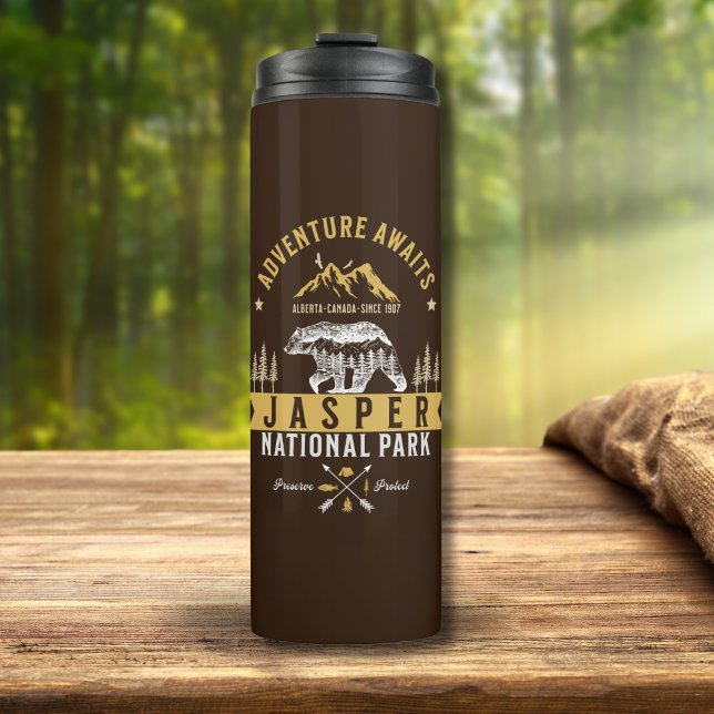 Garrafa Térmica Jasper National Park Canada Forest Landscape (Criador carregado)