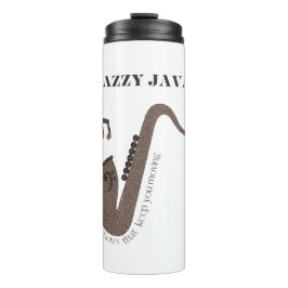 Garrafa Térmica Jazzy Java-Saxofone-Grãos de Café-