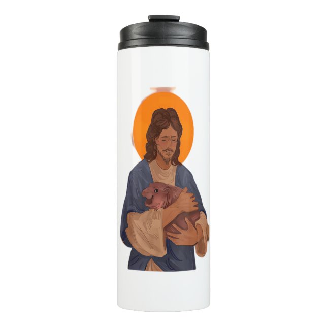 Garrafa Térmica Jesus ama moo Deng T-Shirt (Frente)