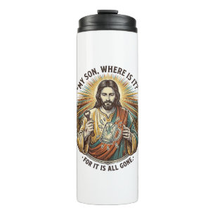 Garrafa Térmica Jesus Caneca De Cerveja Quebrada Vazia Barman Bebe