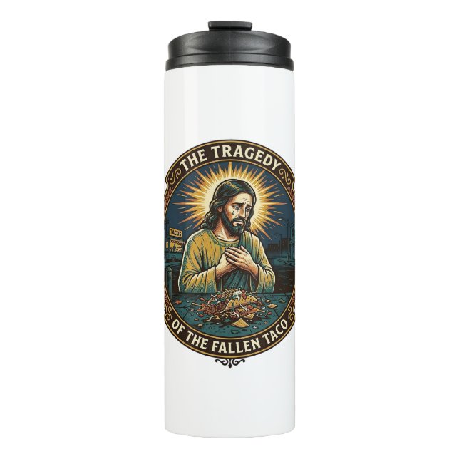 Garrafa Térmica Jesus Derrubou Comida de Rua Tacos Tarde da Noite  (Frente)
