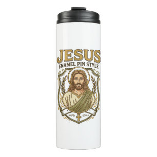 Garrafa Térmica Jesus Enamel Pin Estilo Jesus Enamel Pin Cristão 