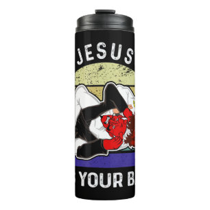 Garrafa Térmica Jiu Jitsu Camisa Jesus Camisa Jesus Tem Você