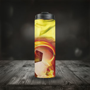 Garrafa Térmica Jogador de Foto e Bola de Fechamento