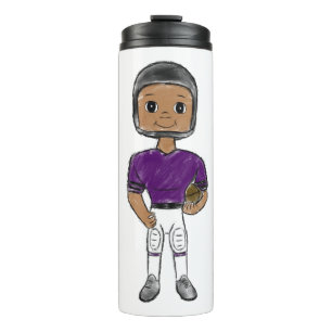 Garrafa Térmica jogador de futebol retrô vintage roxo preto simple