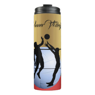 Garrafa Térmica Jogadores de vôlei e personalizadores elegantes da