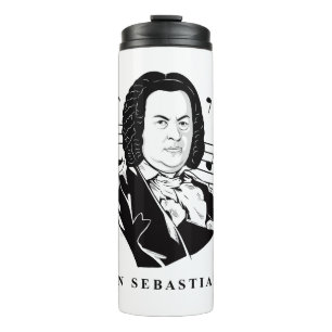 Garrafa Térmica Johann Sebastian Bach Portrait e Bust com Notes