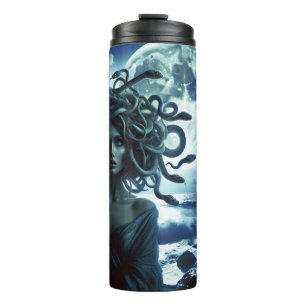 Garrafa Térmica Jovem Medusa Bonita pela Lua & Oceano