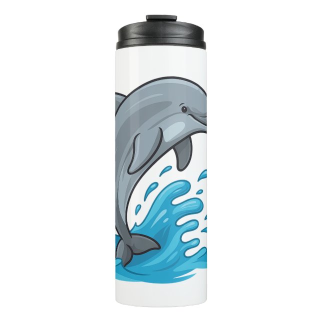 Garrafa Térmica Joyful Dolphin Splash - Thermal Tumbler (Frente)