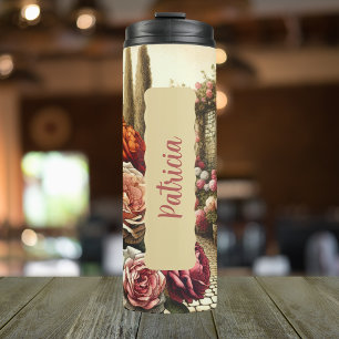 Garrafa Térmica June Birthday Month Flower Rosa 16 oz Skinny