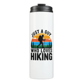 Garrafa Térmica Just a Guy Who Loves Hiking Retro Travel 