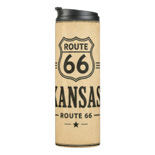 Garrafa Térmica Kansas Rota 66 Milhas da Pradaria Viagem Café