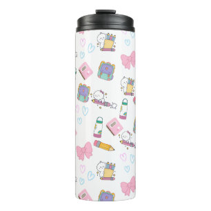 Garrafa Térmica Kawaii Gatinhos Fofos & Papelaria Pastel Tumbler