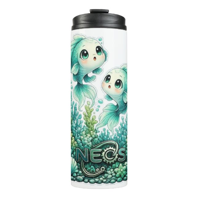 Garrafa Térmica Kawaii Zodíaco Neos Peixes (Frente)