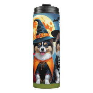 Garrafa Térmica Keeshond Dogs Pumpkin Halloween Engraçado