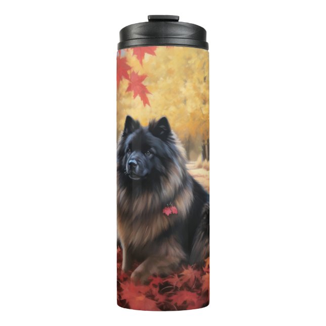 Garrafa Térmica Keeshond em Autumn Leaves Cai Inspire (Frente)