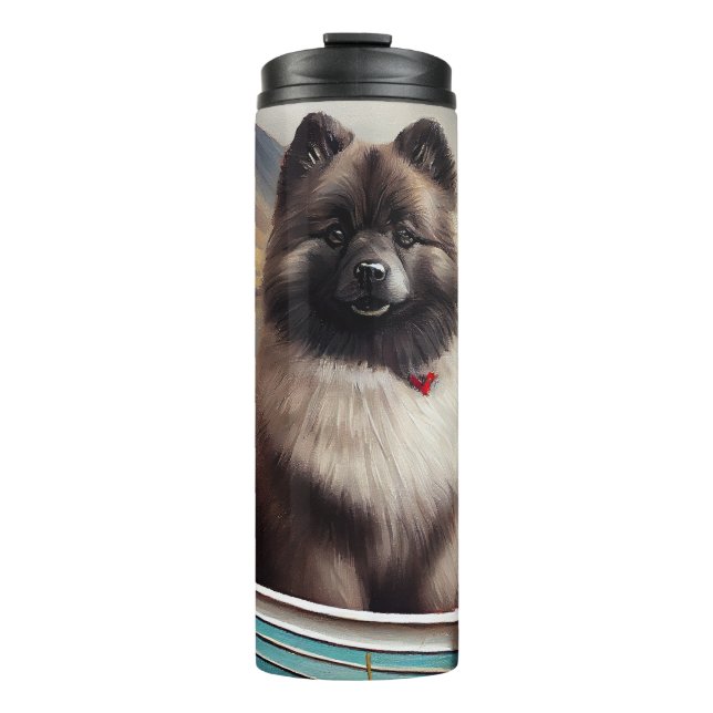 Garrafa Térmica Keeshond em um remo: Uma aventura cêntrica (Frente)