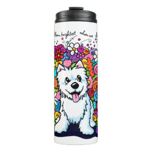 Garrafa Térmica KiniArt Westie Jardim Alegre