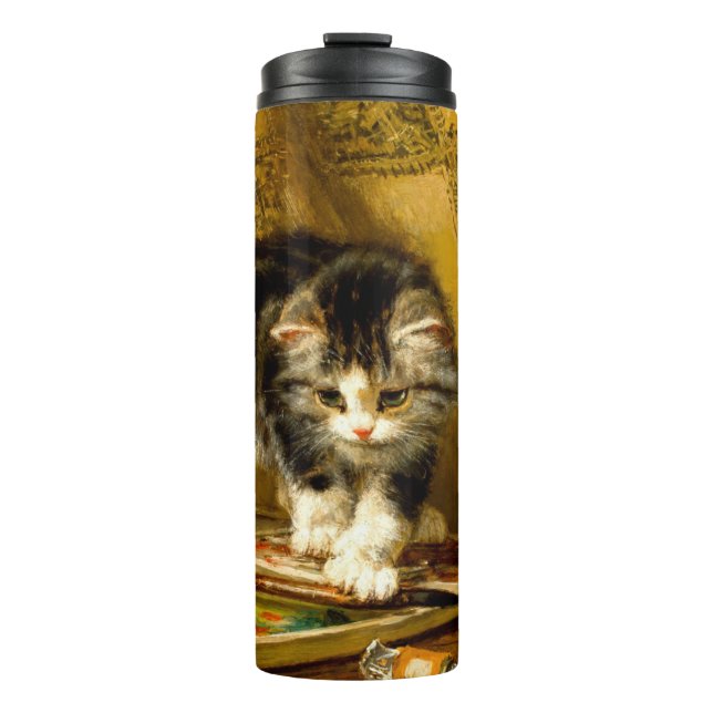 Garrafa Térmica Kitten com pintura e escovas (Frente)