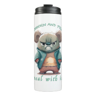 Garrafa Térmica Koala Stubborn Lida Com Isso Engraçado Adorável