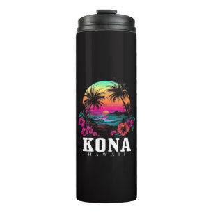 Garrafa Térmica Kona Havaí Flor de Hibisco Havaiano Surfista