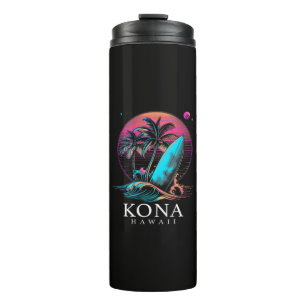 Garrafa Térmica Kona Havaí Prancha de Surf Havaiana Vintage 
