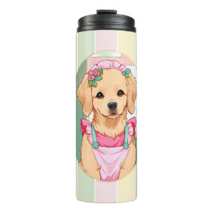 Garrafa Térmica Labrador Cujo Retriever Pastel Lines Cottagecore