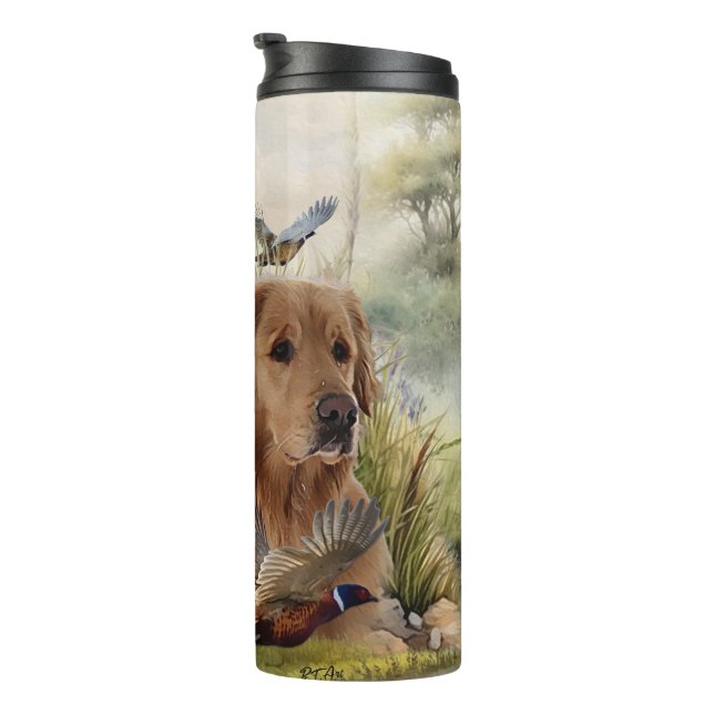 Garrafa Térmica Labrador Retrievers com Faisão, Arte (Rotação à direita)