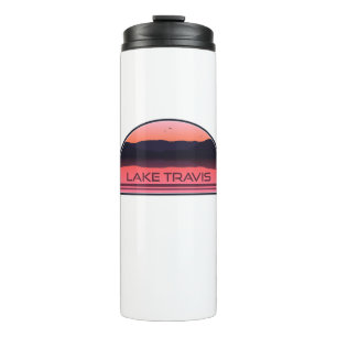 Garrafa Térmica Lago Travis Austin Texas Red Sunrise