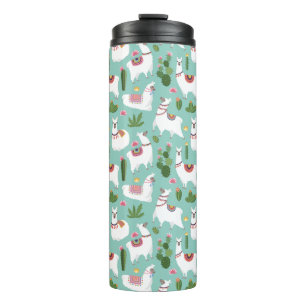 Garrafa Térmica Lamas bonitos no teste padrão da cerceta