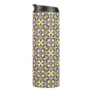Garrafa Térmica Lâmpada de mesa amarela e azul doce, servindo-a
