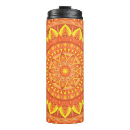 Garrafa Térmica Laranja Mandala Quente Boho Viagem Aconchegante Vi