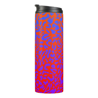 Garrafa Térmica Laranja Roxo Laranja Vermelho Intenso Estampa de L