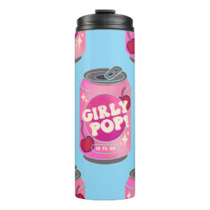 Garrafa Térmica Lata de Refrigerante Rosa de Cereja Pop Feminina  