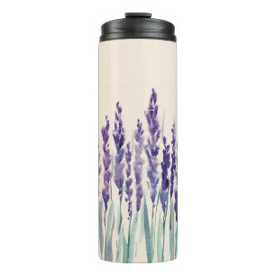 Garrafa Térmica Lavanda francesa: Ilustração de Aquarela