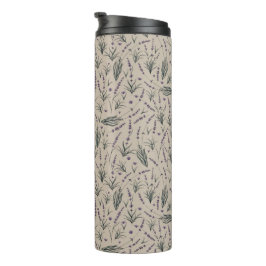 Garrafa Térmica Lavender Botanical Pattern Thermal Tumbler