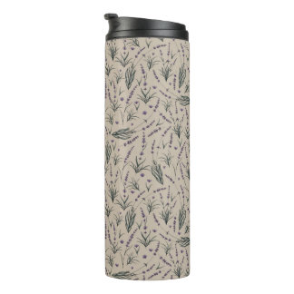Garrafa Térmica Lavender Botanical Pattern Thermal Tumbler