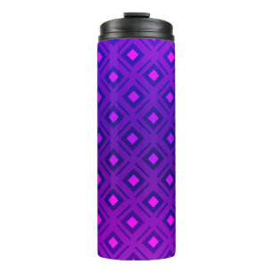 Garrafa Térmica Layout roxo claro com linhas, retângulo. Brilho